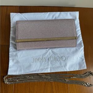 Jimmy Choo Metallic Pink Clutch